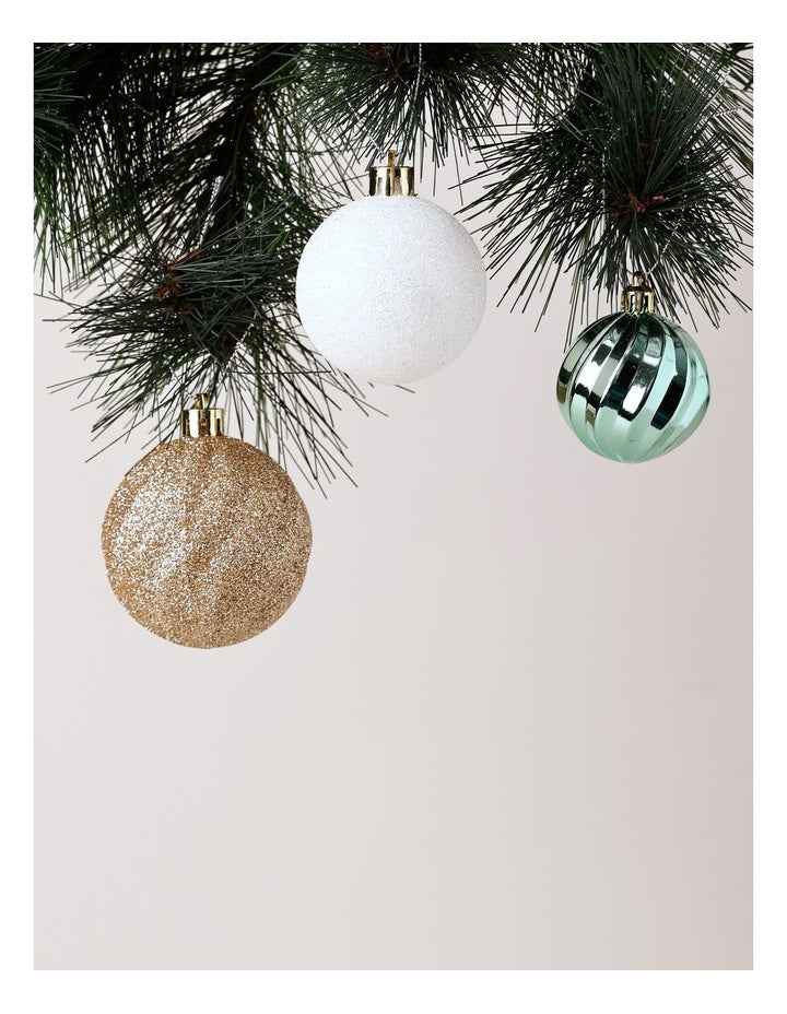 Eucalyptus Christmas 100pk Shatterproof Ornaments in Asst. Colours & Size