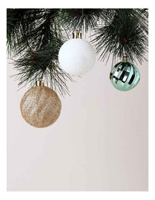 Eucalyptus Christmas 100pk Shatterproof Ornaments in Asst. Colours & Size