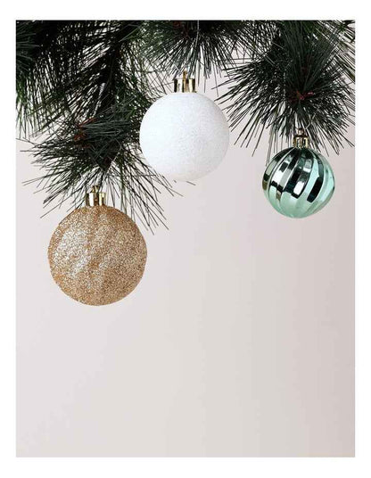 Eucalyptus Christmas 100pk Shatterproof Ornaments in Asst. Colours & Size