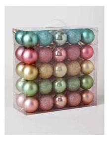 Candyland Christmas 50pk Shatterproof Ornaments 6cm in Pastel