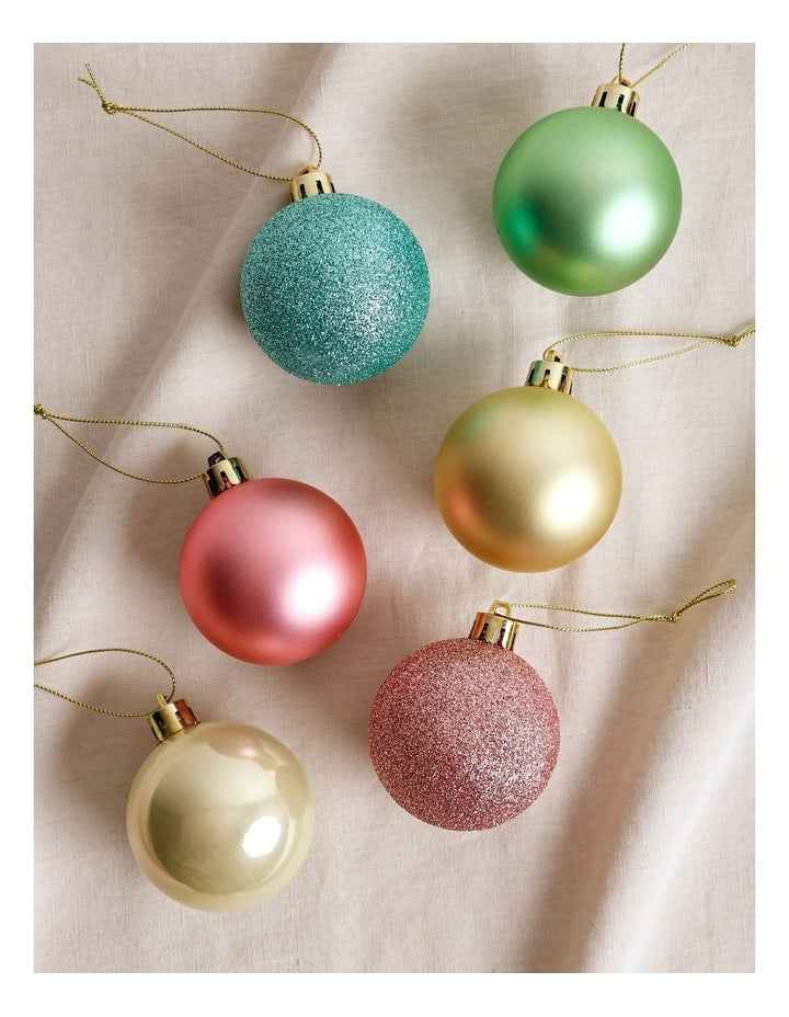 Candyland Christmas 50pk Shatterproof Ornaments 6cm in Pastel