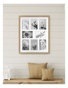 Australian Made Timber Collage Photo Frame 16x20"/4x6"(8) in Natural Oak