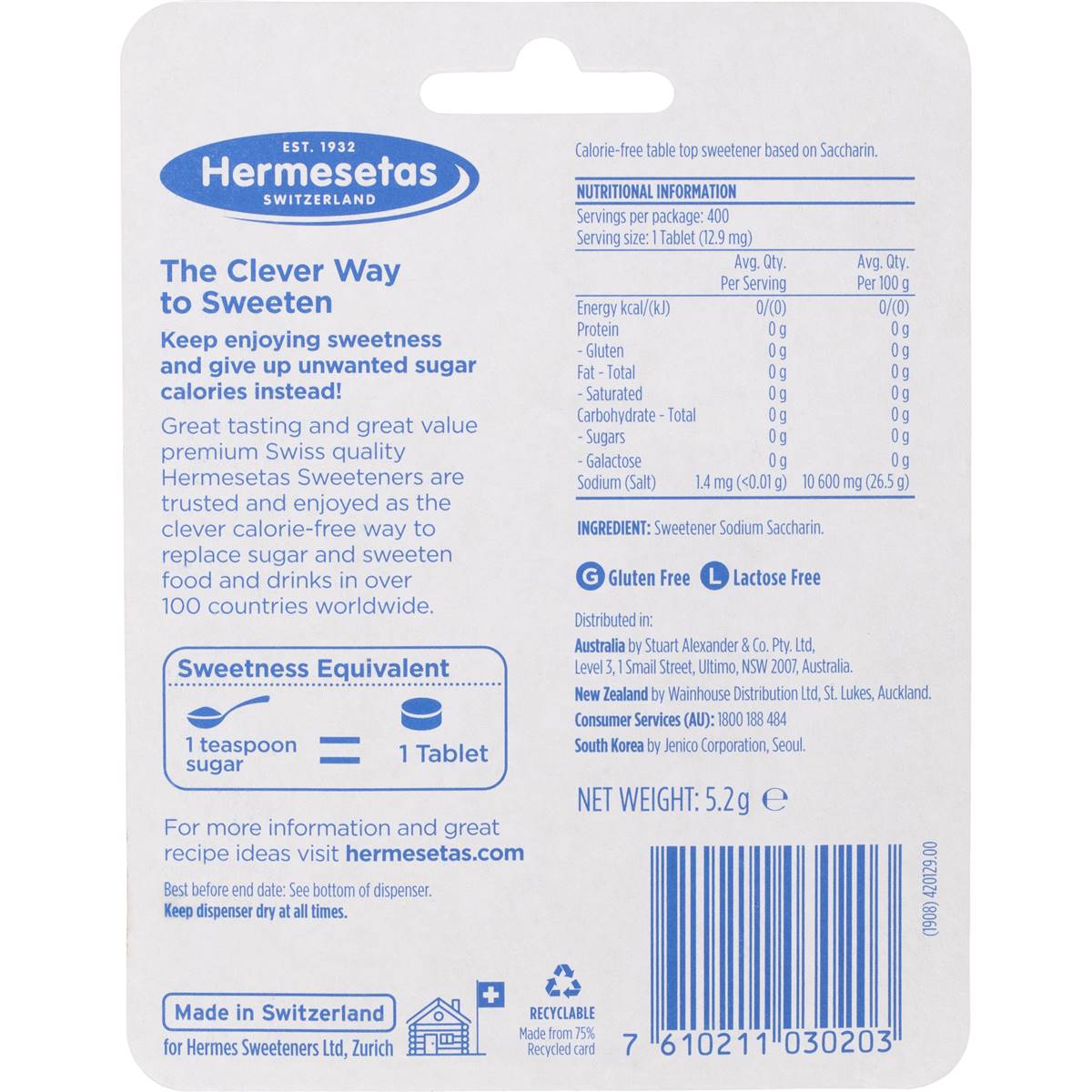 Hermesetas Sweetener Tablets 300 Pack