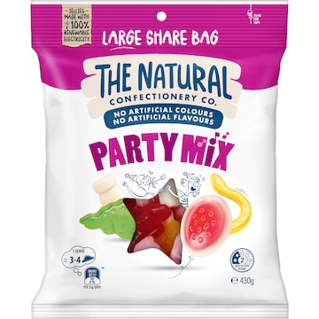 The Natural Confectionery Co. Party Mix Lollies Large Share Bag 430g
