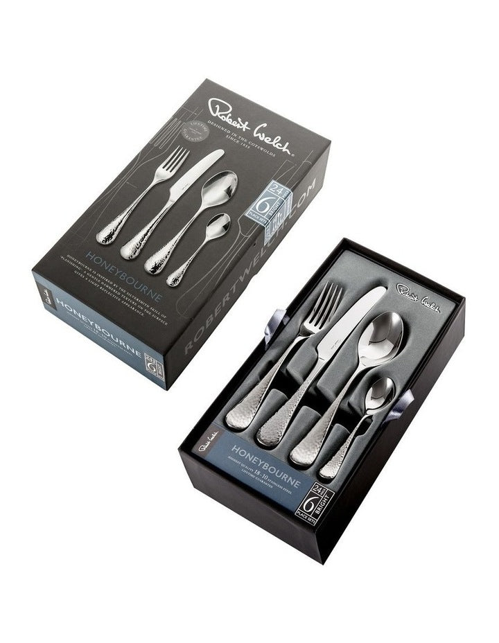 Honeybourne Cutlery Set 24 Piece Gift Boxed in Silver