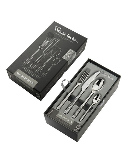 Blockley Slate Cutlery Set 24 Piece Gift Boxed in Silver