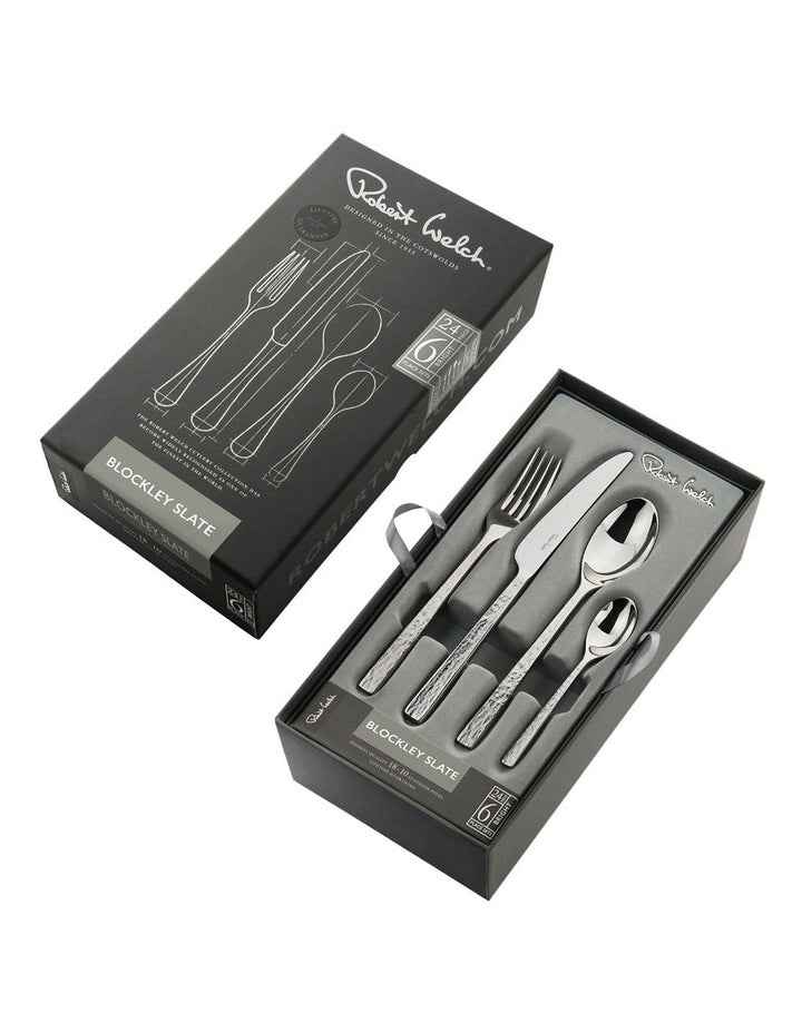 Blockley Slate Cutlery Set 24 Piece Gift Boxed in Silver