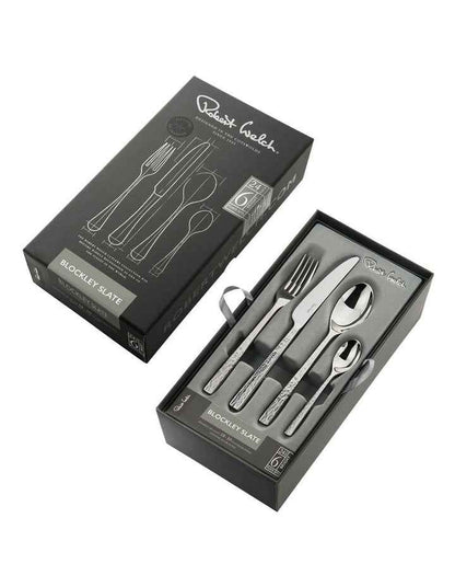 Blockley Slate Cutlery Set 24 Piece Gift Boxed in Silver