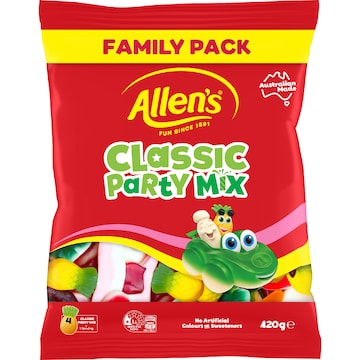 Allen's Classic Party Mix Lollies Family Size Bag 420g