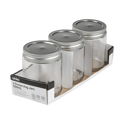 3 Preserving Jars - 550ml