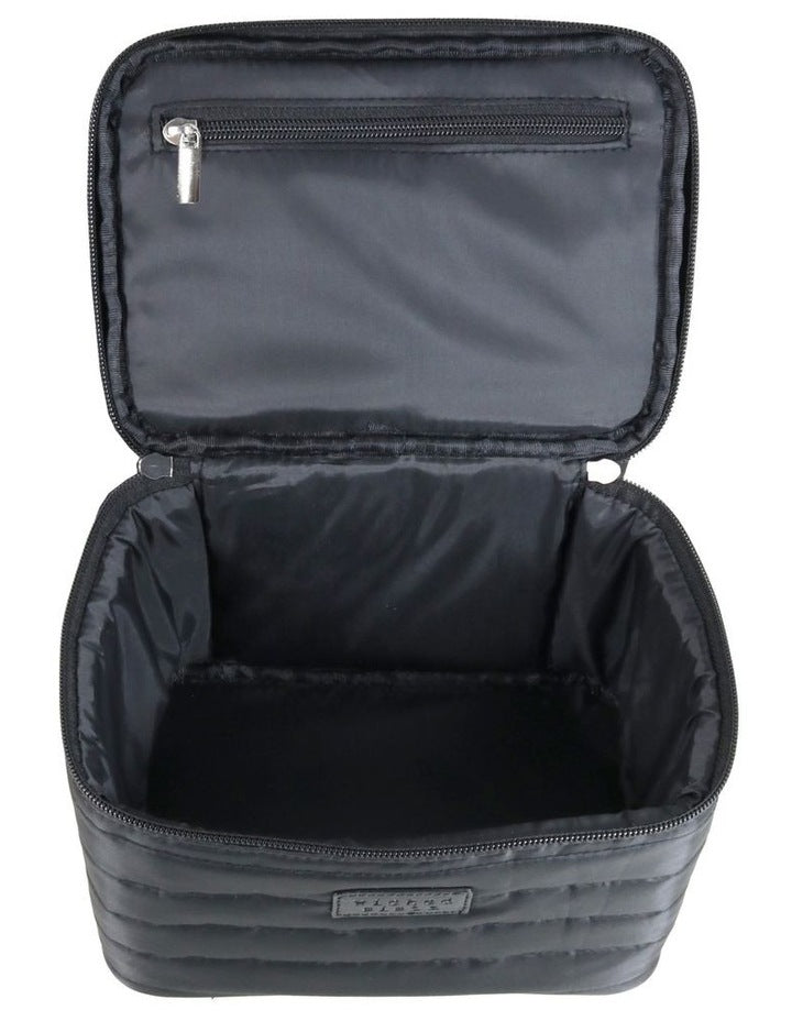 Quilted Small Vanity Case in Black