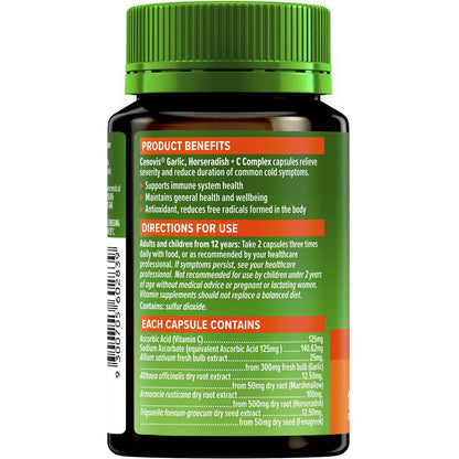 Cenovis Garlic Horseradish + Vitamin c Complex For Immune Support 120 Pack