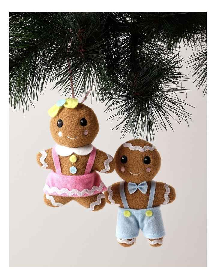 Candyland Christmas Assorted Plush Gingerbread Ornament 9cm in Multi