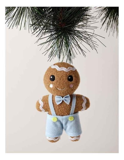 Candyland Christmas Assorted Plush Gingerbread Ornament 9cm in Multi