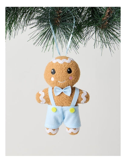 Nostalgia Christmas Assorted Plush Gingerbread Ornament 9cm in Multi