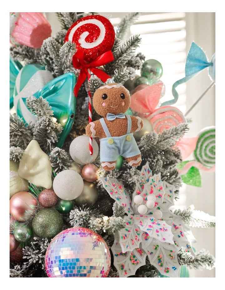 Candyland Christmas Assorted Plush Gingerbread Ornament 9cm in Multi