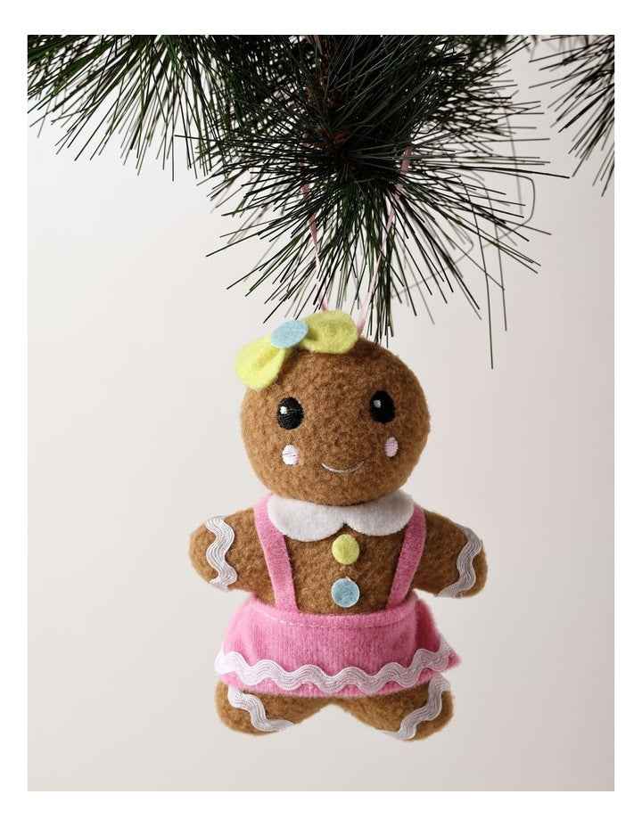 Candyland Christmas Assorted Plush Gingerbread Ornament 9cm in Multi