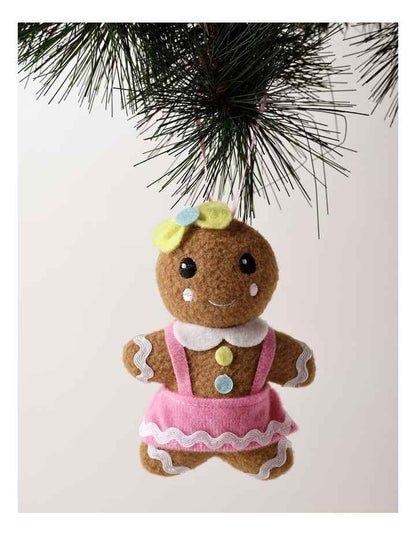 Candyland Christmas Assorted Plush Gingerbread Ornament 9cm in Multi