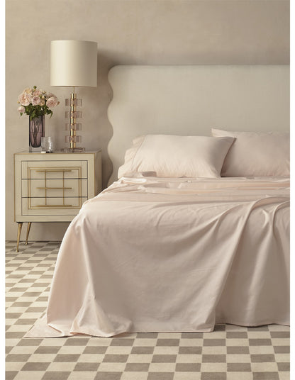 JACQUARD QUEEN BED SHEET SET BLUSH