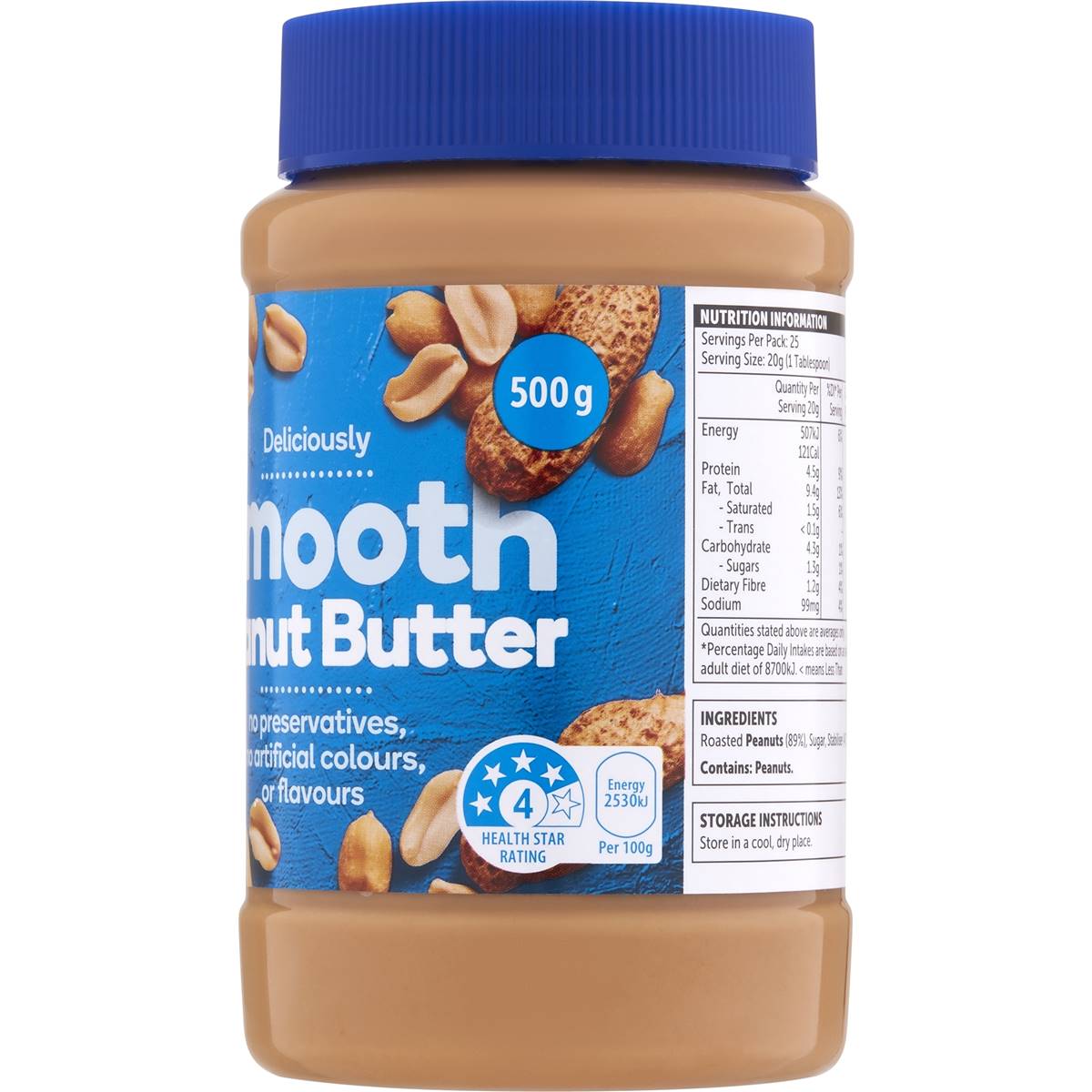 Woolworths Smooth Peanut Butter 500g