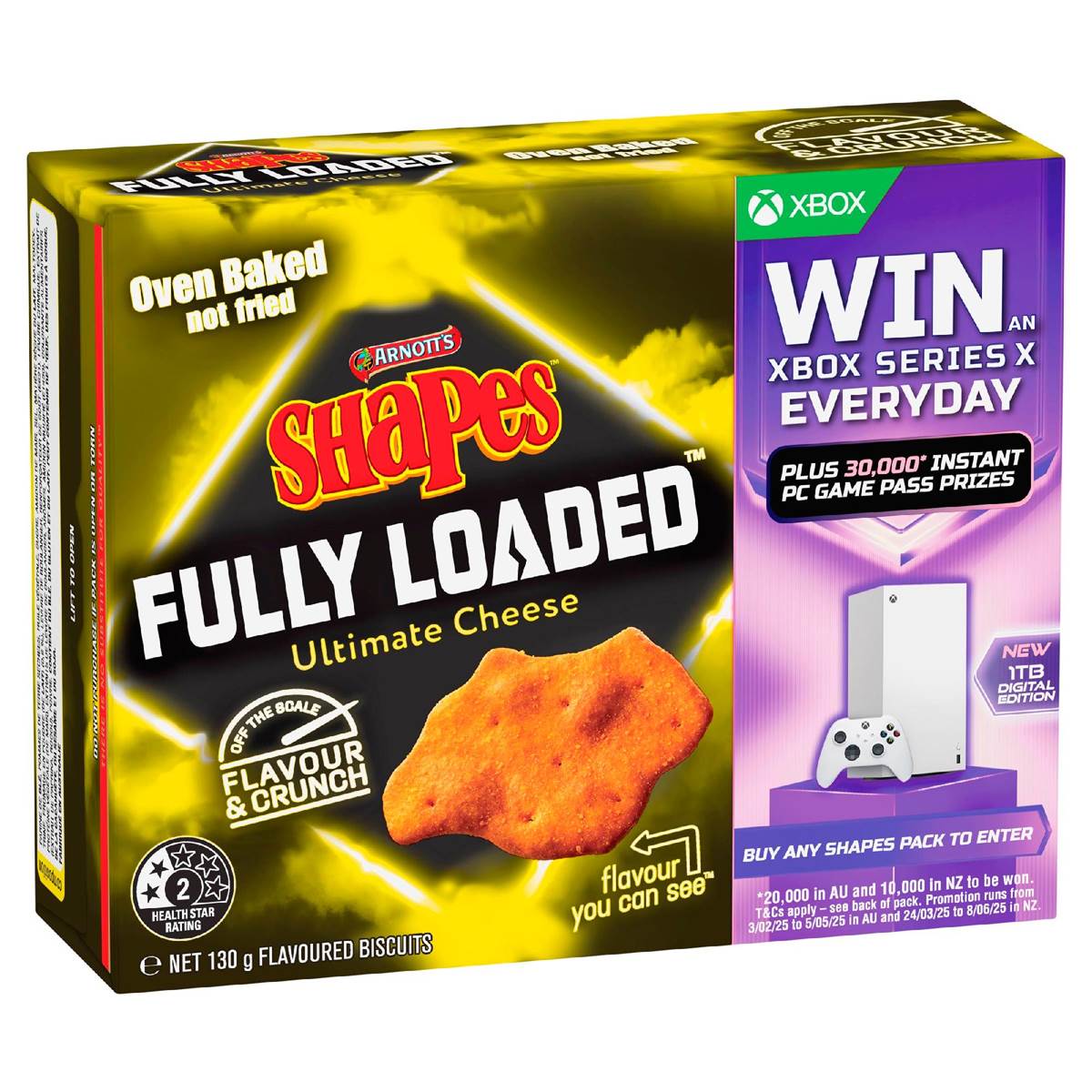 Arnotts Shapes Fully Loaded Ultimate Cheese Cracker Biscuits 130g