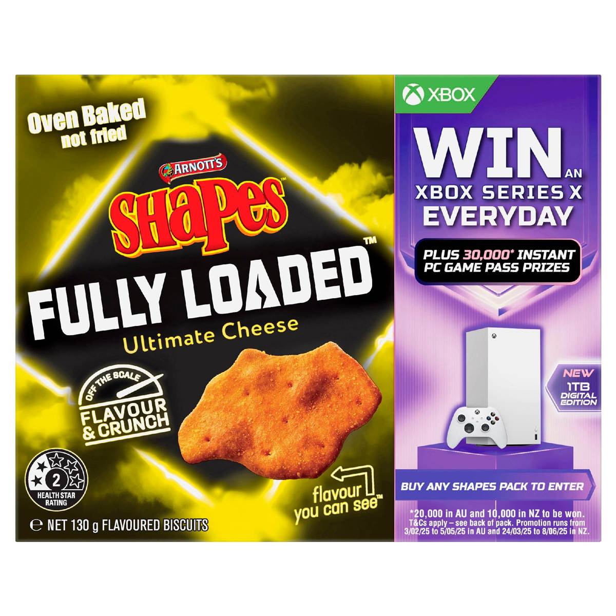 Arnotts Shapes Fully Loaded Ultimate Cheese Cracker Biscuits 130g