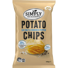 Simply Sea Salt & Cracked Pepper 25% Less Fat Potato Chips 120g