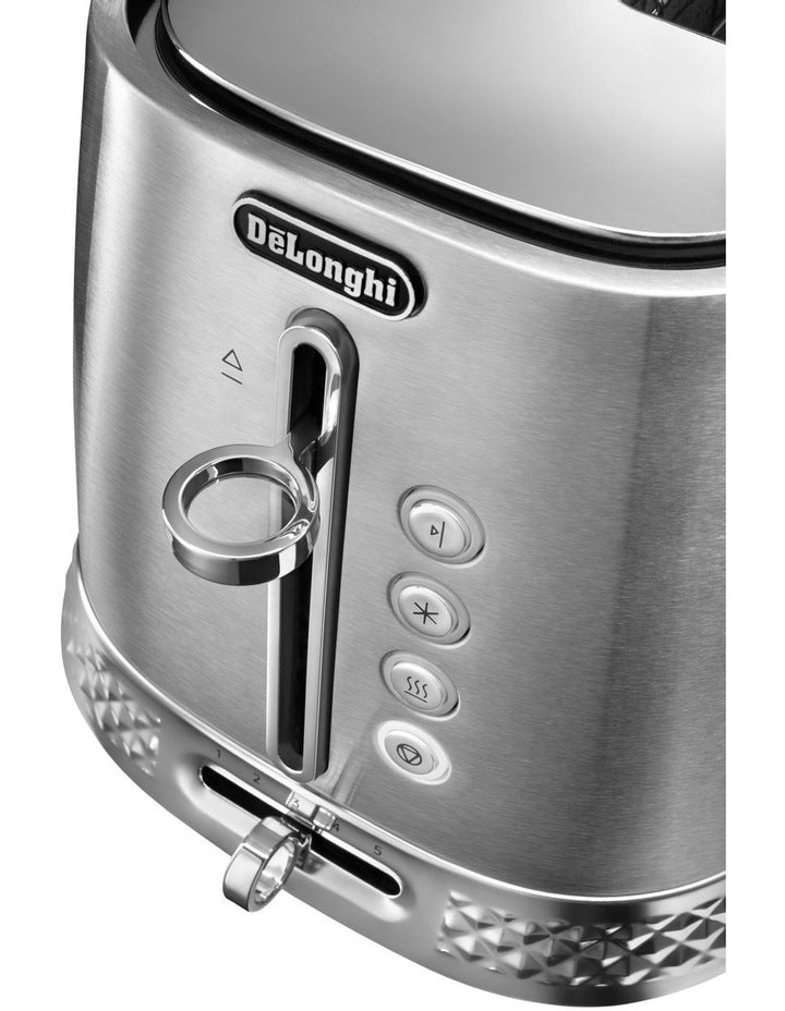 Diadema Long Slot Toaster in Platinum CTV3003M