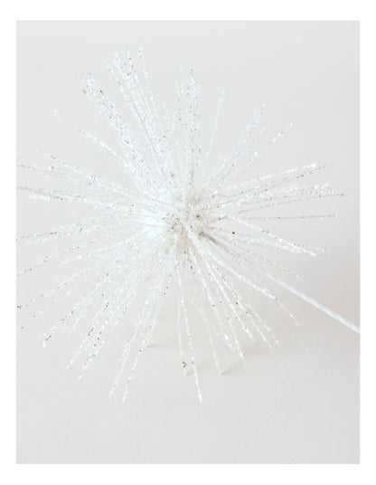 Nostalgia Christmas Plastic Starbust Pick 50cm in Silver