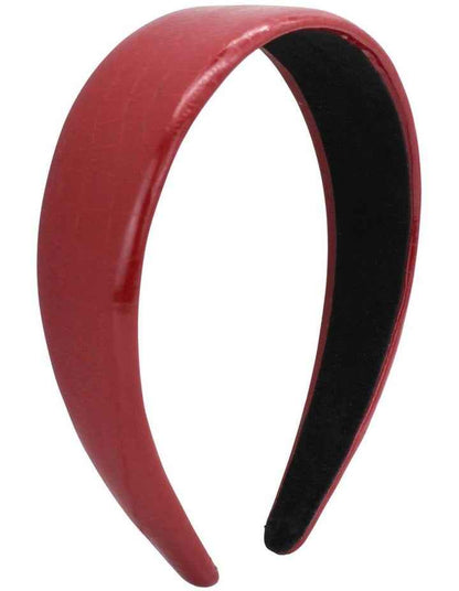 Melody Faux Leather Headband in Burgundy