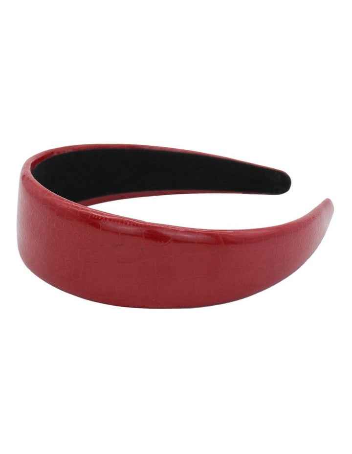 Melody Faux Leather Headband in Burgundy