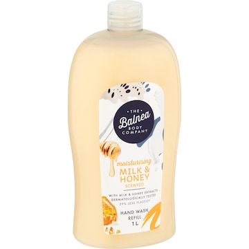 The Balnea Body Company Moisturising Hand Wash Refill Milk & Honey 1L