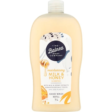 The Balnea Body Company Moisturising Hand Wash Refill Milk & Honey 1L