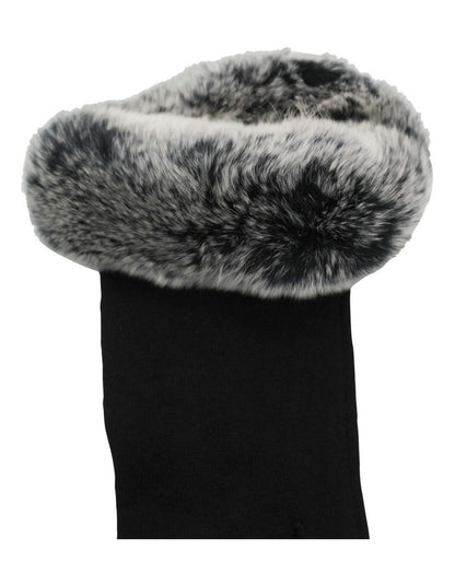 Sally Faux Fur Gloves in Black