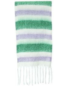 Jenna Chunky Striped Winter Scarf in Green