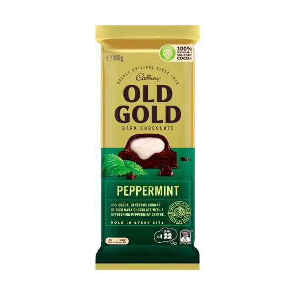 Old Gold Peppermint Dark Chocolate Block