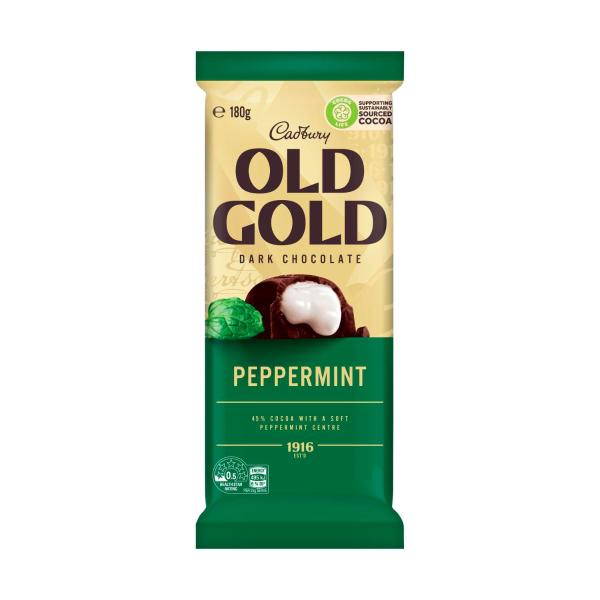 CADBURY OLD GOLD BLOCK CHOCOLATE:PEPPERMINT:.:180 GRAM