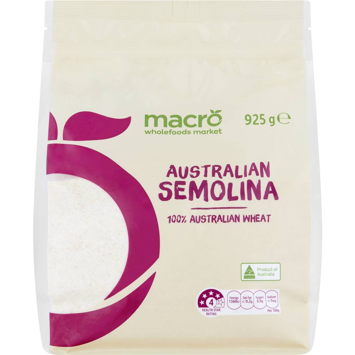 Macro Natural Semolina Flour 925g