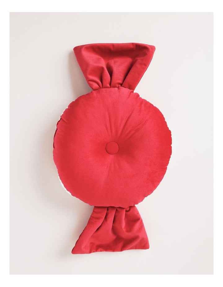 Candyland Christmas Candy Cushion 50cm in Red/White