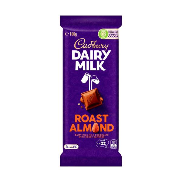 CADBURY FAMILY BLOCK CHOCOLATE:ROAST ALMOND:.:180 GRAM
