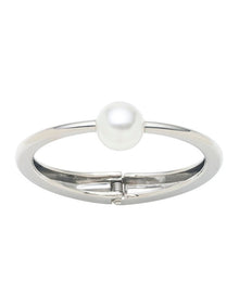 Solo Pearl Bangle in Silver