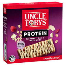Uncle Tobys Protein Raspberry, Goji & White Choc Muesli Bars 5 Pack