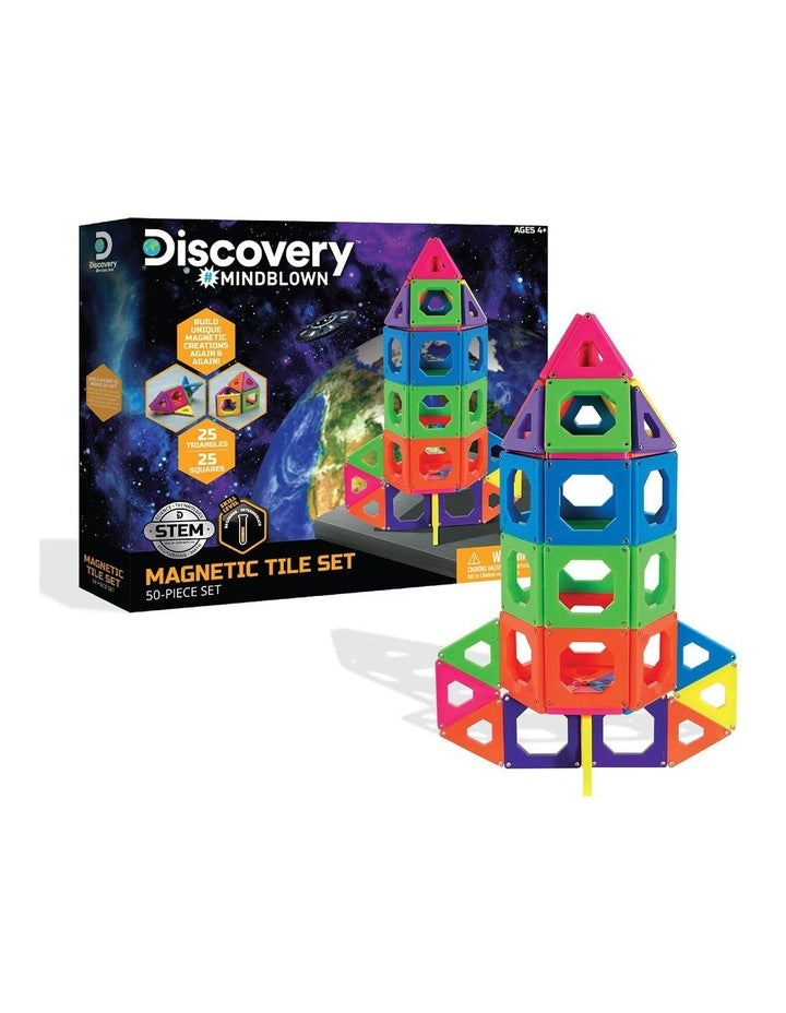 Magnetic Tile Building Blocks Set (50-Piece )