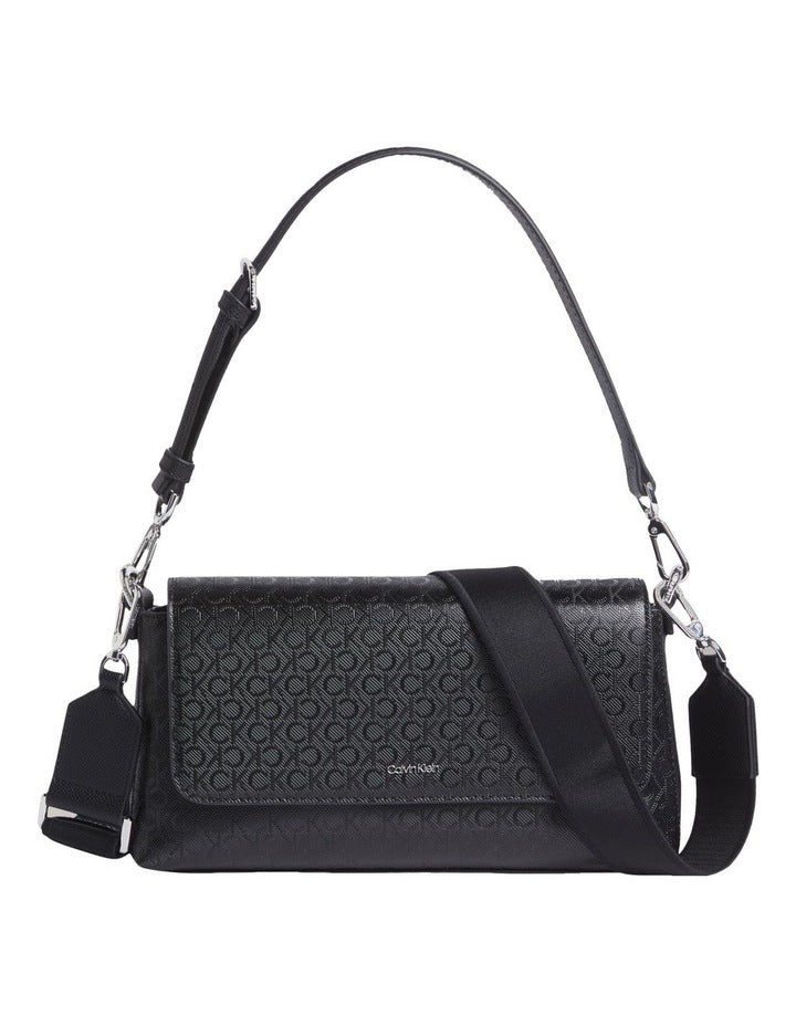 Convertible Shoulder Bag in Black Monogram