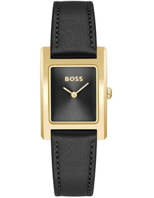 Lucy Leather Dial Watch in Black