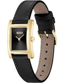 Lucy Leather Dial Watch in Black