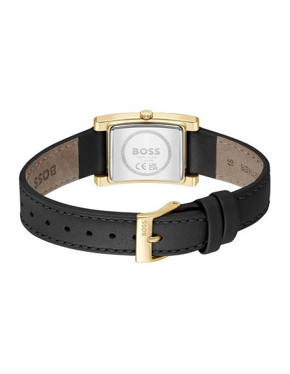 Lucy Leather Dial Watch in Black