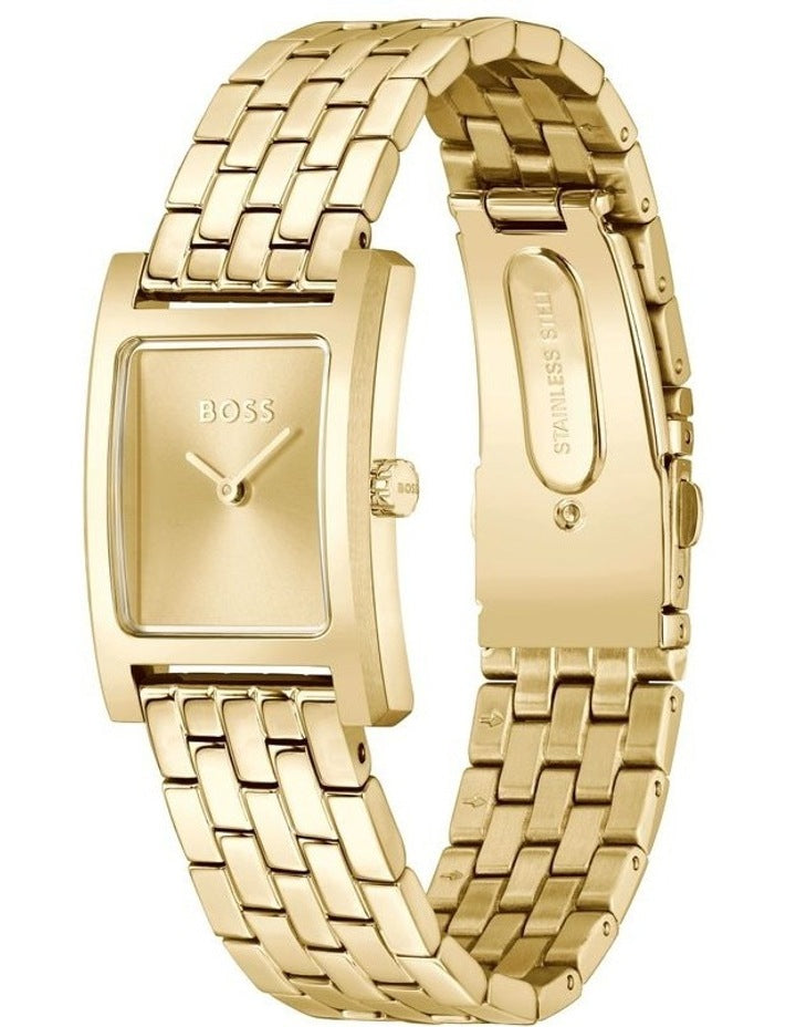 Lucy Ionic Plated Thin Dial Watch in Gold
