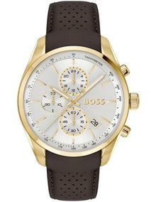 Grand Prix 44 Leather Dial Watch in White