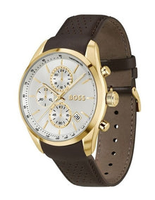 Grand Prix 44 Leather Dial Watch in White